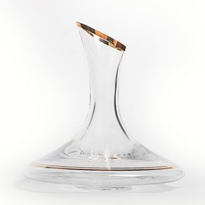 customized bohemia crystal decanter with gold rim